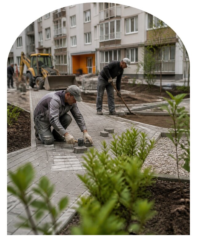 Благоустройство двора многоквартирного дома в Заинске